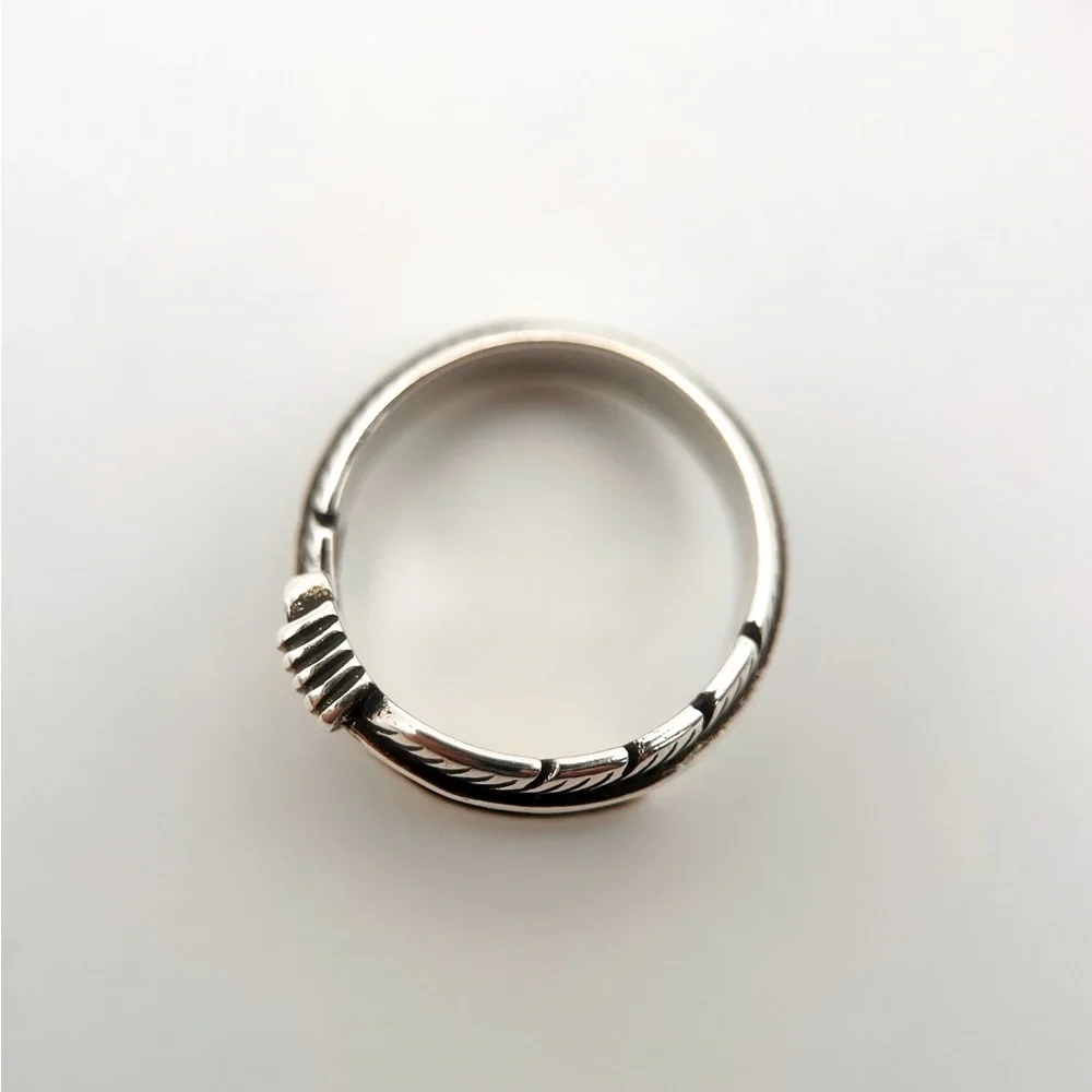 FP Folded Feather Silver Ring - Picture 4 of 5